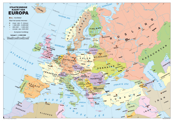 C 013 Europa staatkundig (wandkaart) – CARTO